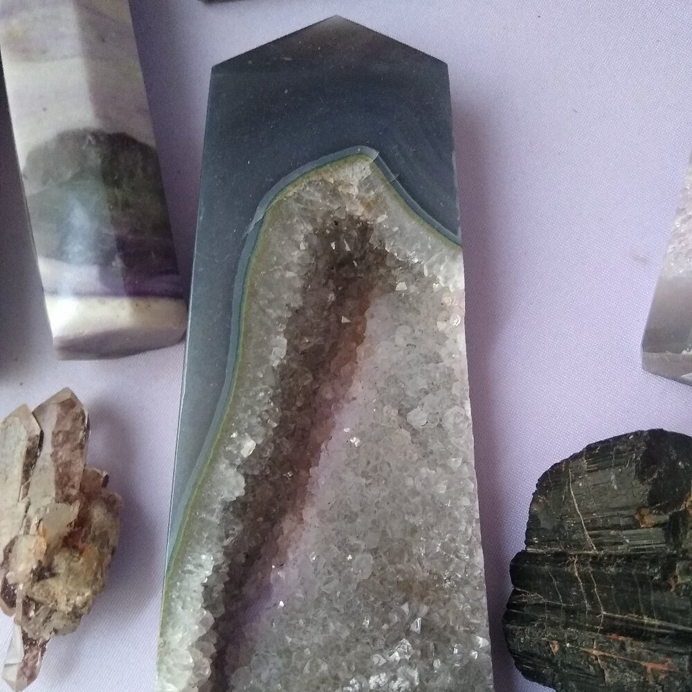 Amethyst Cathedral Geode with Agate banding